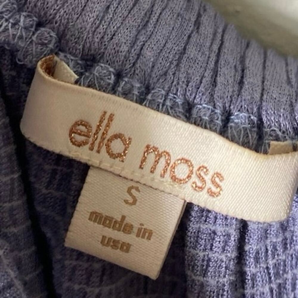 Ella Moss Purple Cold Shoulder 3/4 Sleeve Cropped Top Sz S - Picture 3 of 3